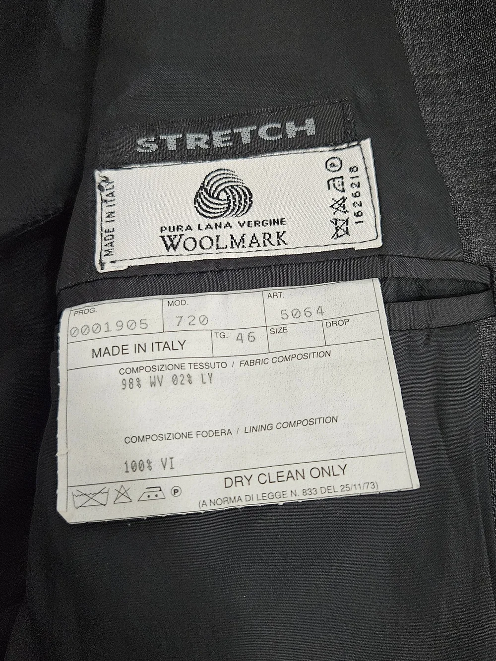 Relative Men's Dark Gray Classic Single-Breasted Blazer Made In Italy